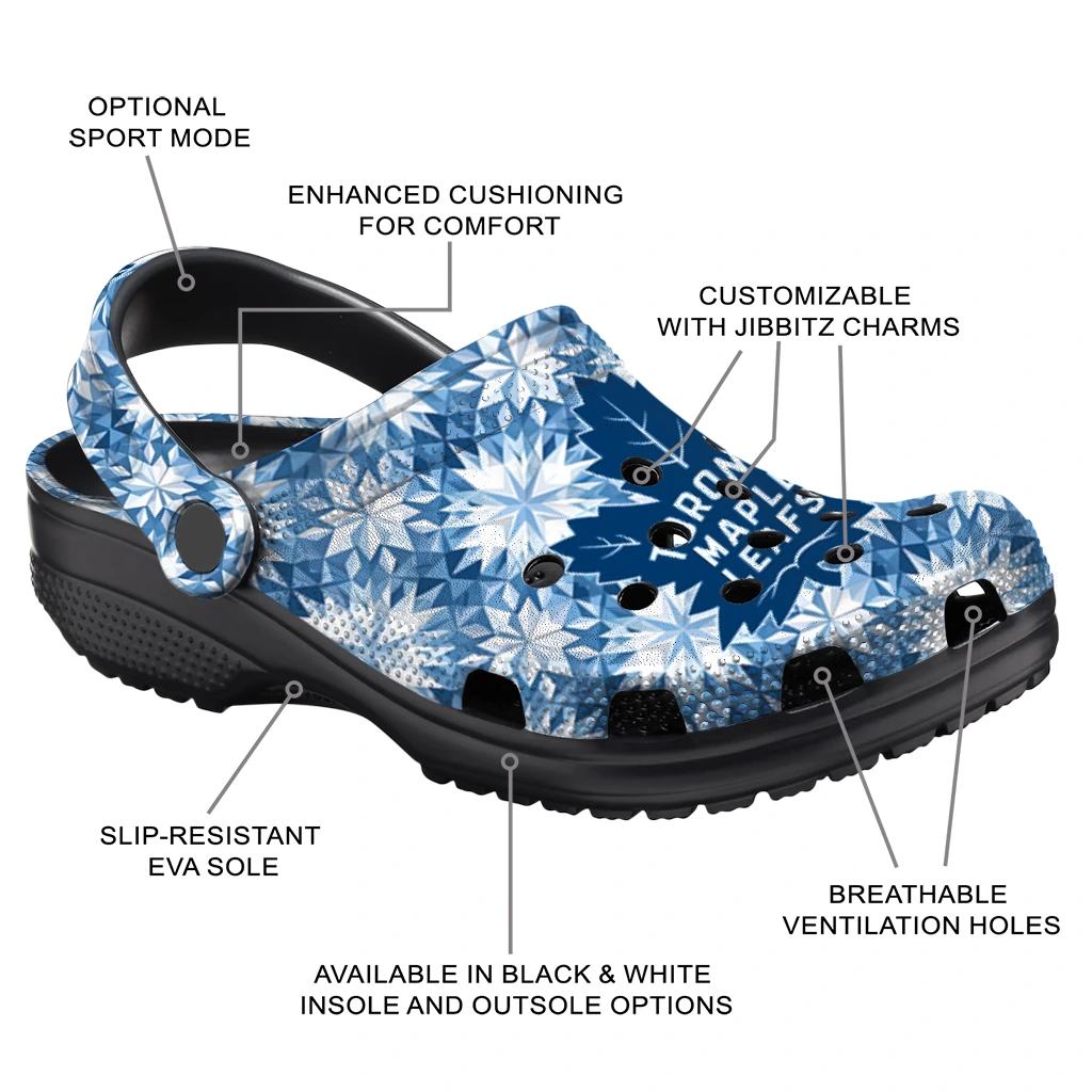 personalized toronto maple leafs snowflake mosaic clogs new arrival personalized toronto maple leafs snowflake mosaic clogs new arrival