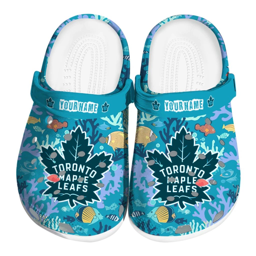 personalized toronto maple leafs tropical fish ocean clogs best selling personalized toronto maple leafs tropical fish ocean clogs best selling
