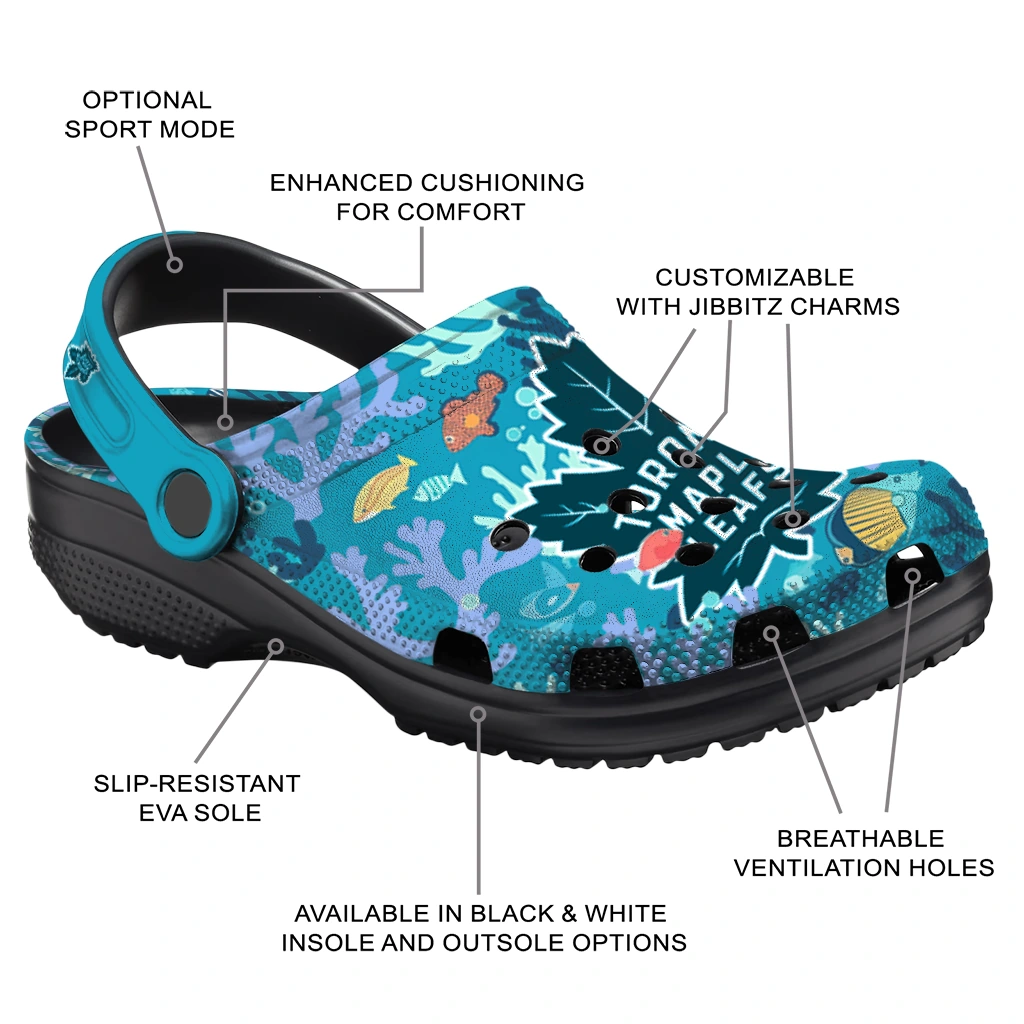 personalized toronto maple leafs tropical fish ocean clogs new arrival personalized toronto maple leafs tropical fish ocean clogs new arrival