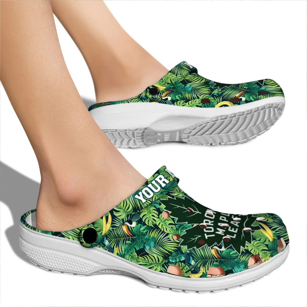 personalized toronto maple leafs tropical leaves clogs fashion forward personalized toronto maple leafs tropical leaves clogs fashion forward