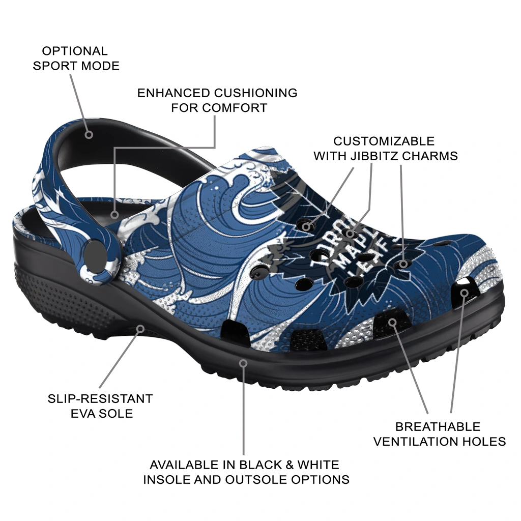 personalized toronto maple leafs wave flow clogs new arrival personalized toronto maple leafs wave flow clogs new arrival