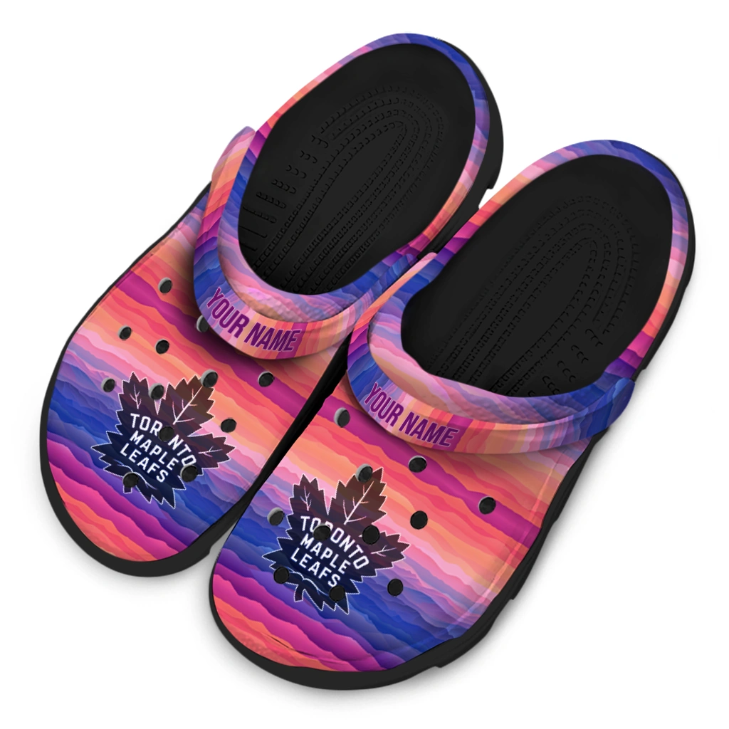 personalized toronto maple leafs wavy stripes clogs latest model personalized toronto maple leafs wavy stripes clogs latest model