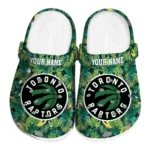 personalized toronto raptors tropical leaves clogs best selling