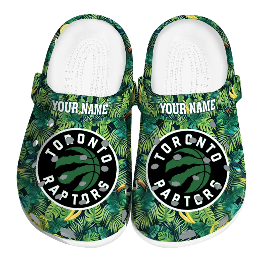 personalized toronto raptors tropical leaves clogs best selling personalized toronto raptors tropical leaves clogs best selling
