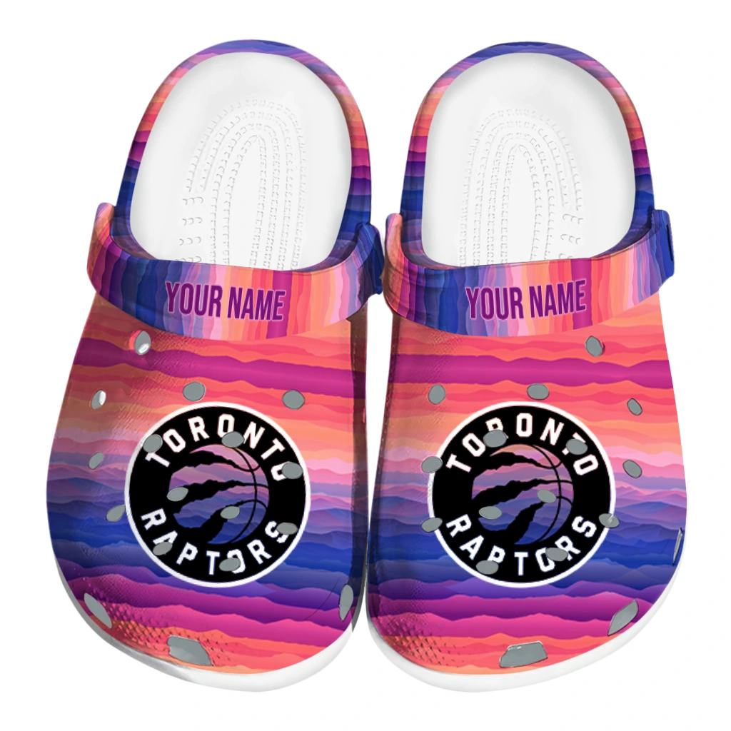 personalized toronto raptors wavy stripes clogs best selling personalized toronto raptors wavy stripes clogs best selling