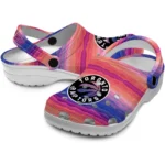 personalized toronto raptors wavy stripes clogs best selling