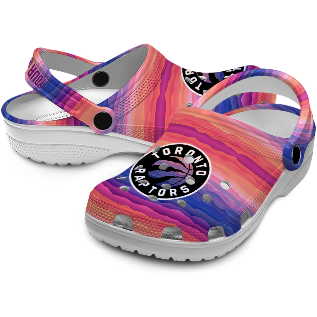 personalized toronto raptors wavy stripes clogs high quality personalized toronto raptors wavy stripes clogs high quality