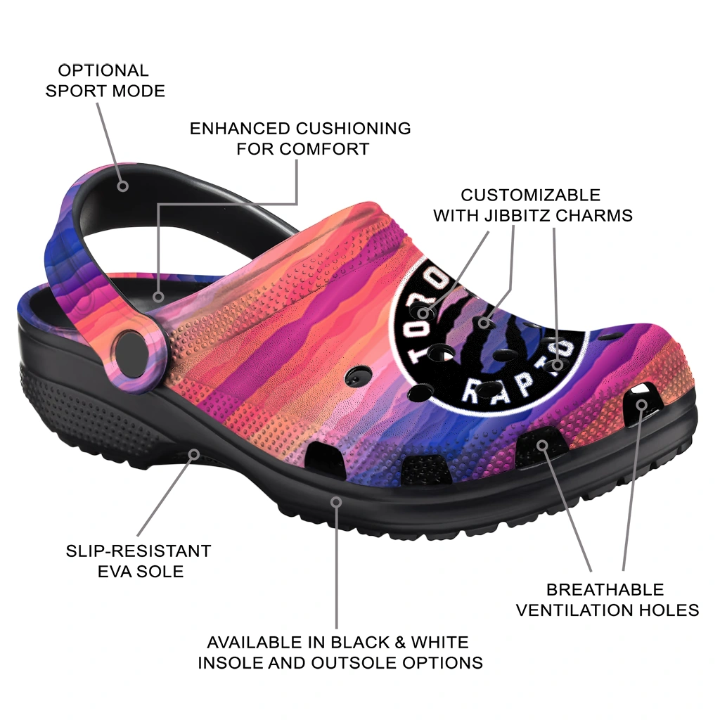 personalized toronto raptors wavy stripes clogs new arrival personalized toronto raptors wavy stripes clogs new arrival