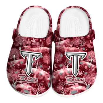 personalized troy trojans snowy hills clogs best selling