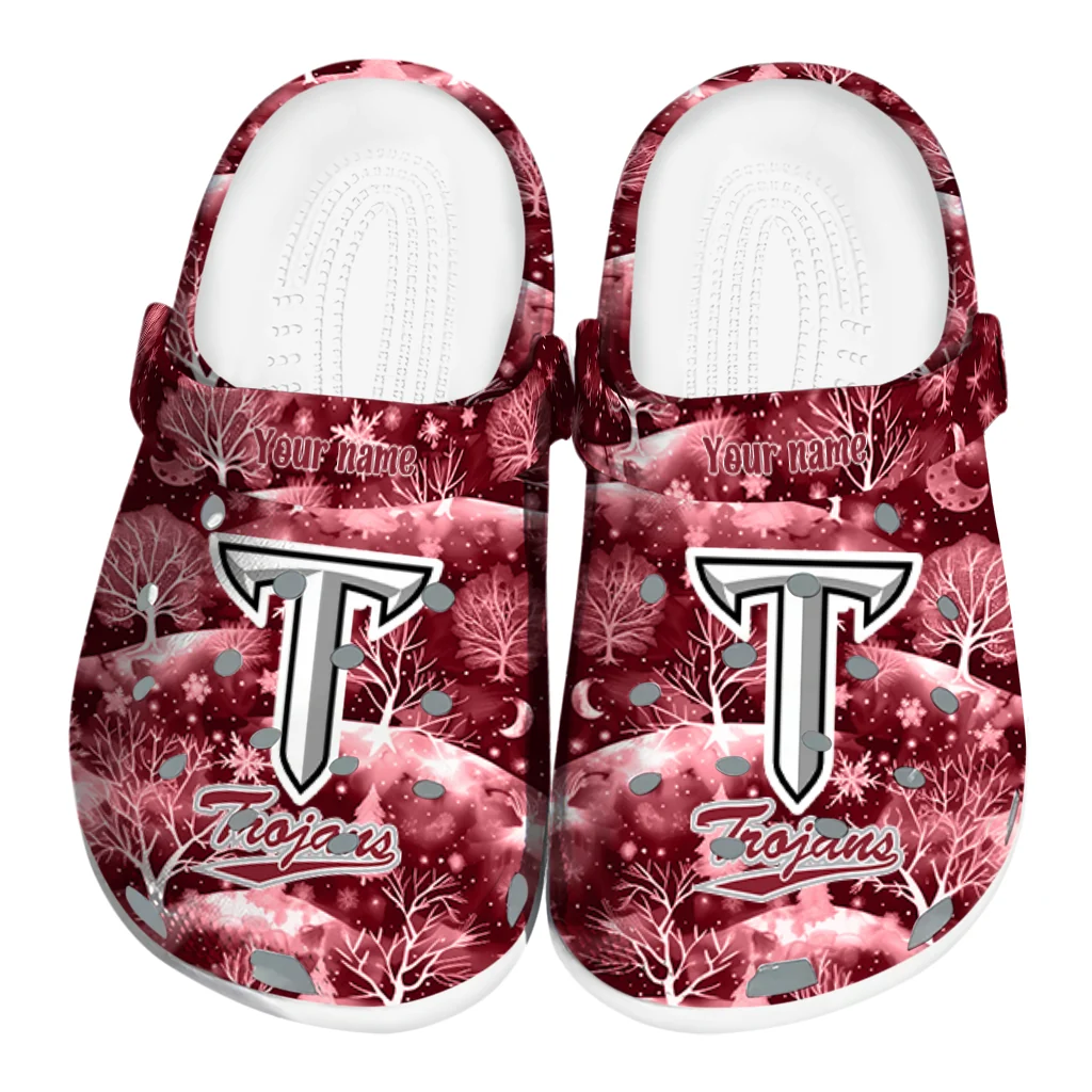 personalized troy trojans snowy hills clogs best selling personalized troy trojans snowy hills clogs best selling