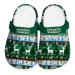 personalized tulane green wave christmas motif clogs best selling