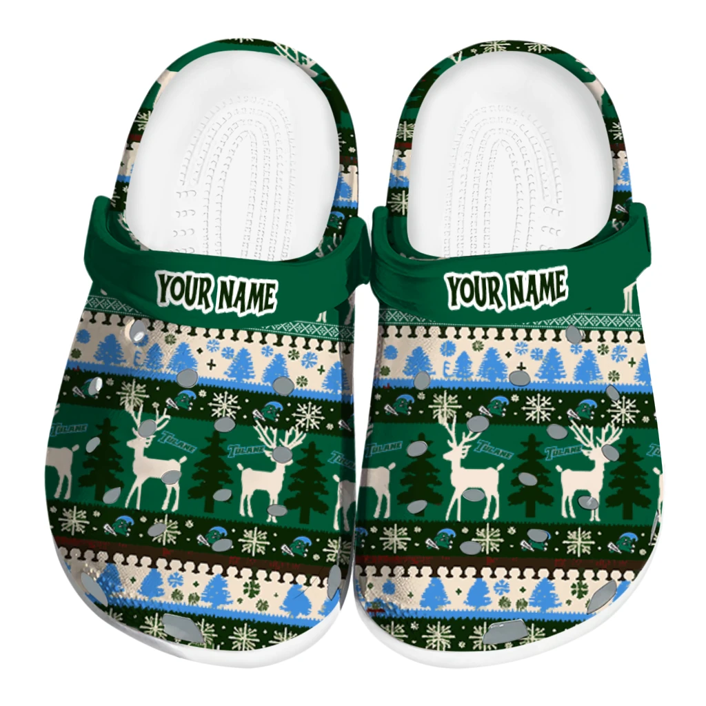 personalized tulane green wave christmas motif clogs best selling personalized tulane green wave christmas motif clogs best selling