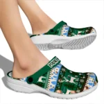 personalized tulane green wave christmas motif clogs best selling