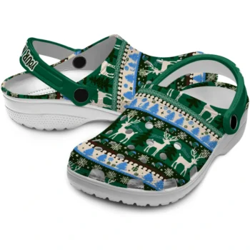personalized tulane green wave christmas motif clogs high quality