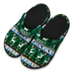 personalized tulane green wave christmas motif clogs best selling