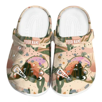 personalized tulane green wave desert cactus pattern clogs best selling