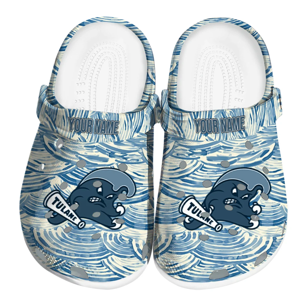 personalized tulane green wave sea swirls clogs best selling personalized tulane green wave sea swirls clogs best selling