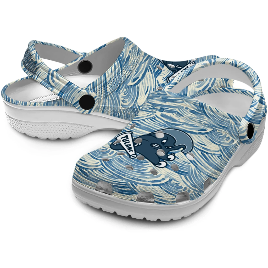 personalized tulane green wave sea swirls clogs high quality personalized tulane green wave sea swirls clogs high quality