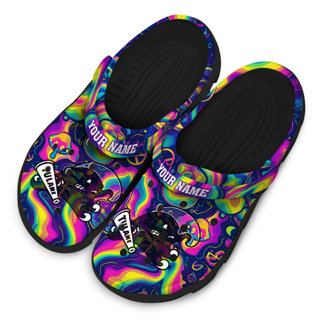 personalized tulane green wave swirling mushrooms clogs latest model personalized tulane green wave swirling mushrooms clogs latest model