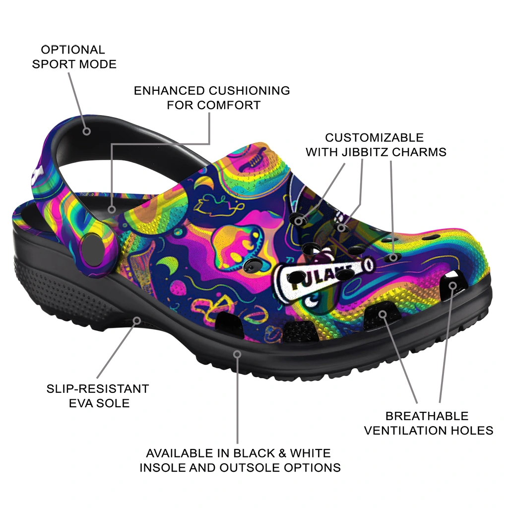 personalized tulane green wave swirling mushrooms clogs new arrival personalized tulane green wave swirling mushrooms clogs new arrival