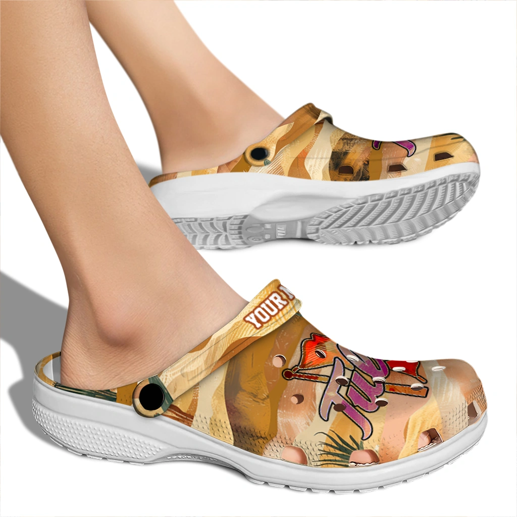 personalized tulsa golden hurricane desert layers clogs fashion forward personalized tulsa golden hurricane desert layers clogs fashion forward