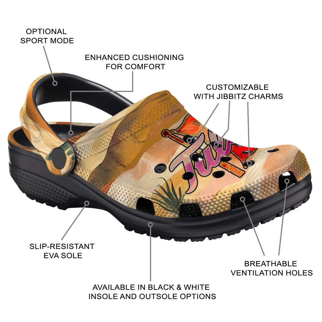 personalized tulsa golden hurricane desert layers clogs new arrival personalized tulsa golden hurricane desert layers clogs new arrival