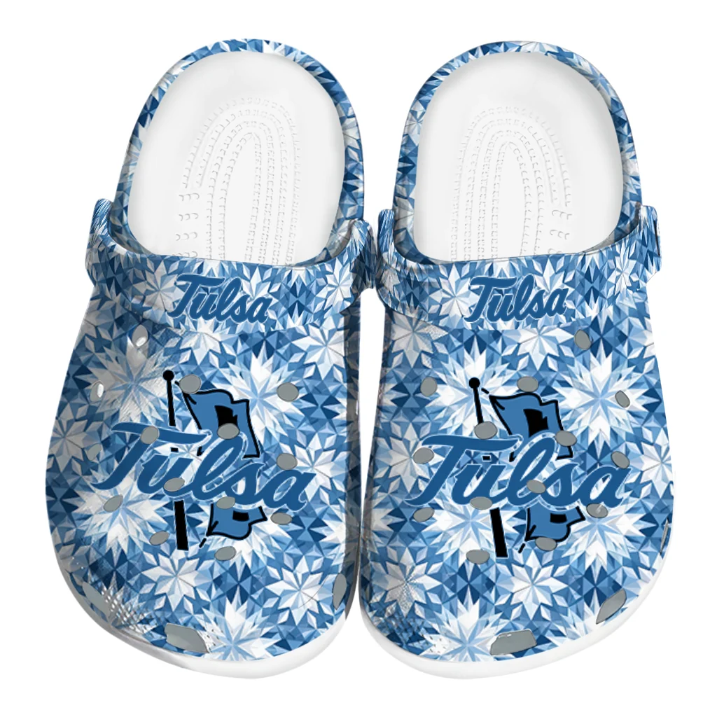personalized tulsa golden hurricane snowflake mosaic clogs best selling personalized tulsa golden hurricane snowflake mosaic clogs best selling