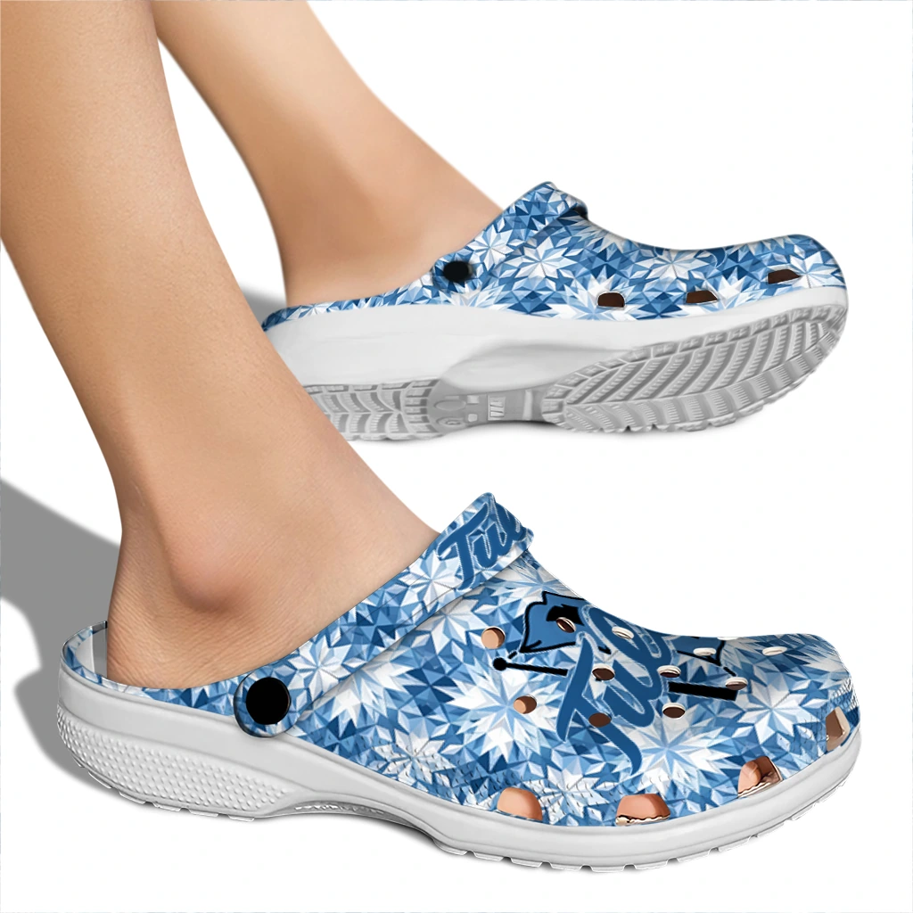 personalized tulsa golden hurricane snowflake mosaic clogs fashion forward personalized tulsa golden hurricane snowflake mosaic clogs fashion forward