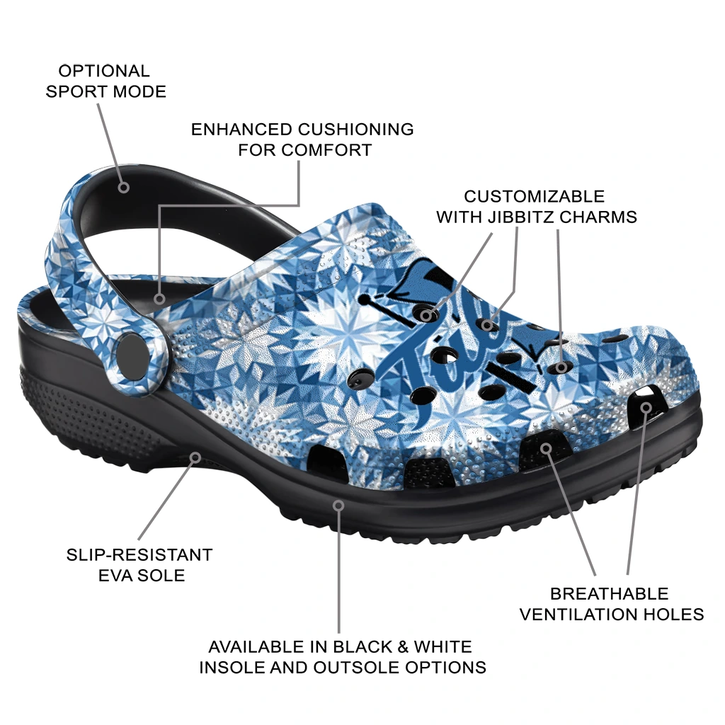 personalized tulsa golden hurricane snowflake mosaic clogs new arrival personalized tulsa golden hurricane snowflake mosaic clogs new arrival