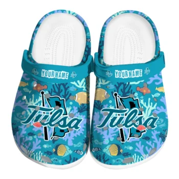 personalized tulsa golden hurricane tropical fish ocean clogs best selling