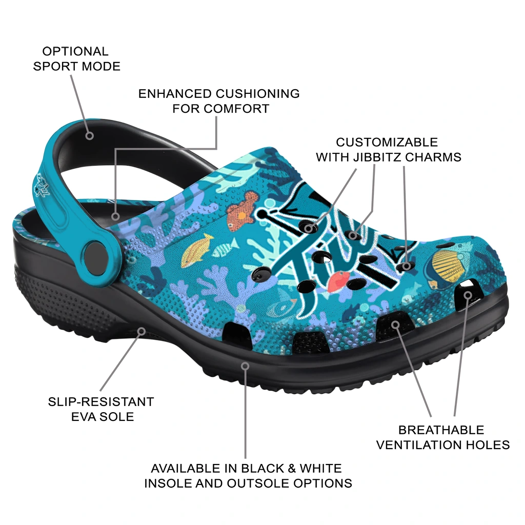personalized tulsa golden hurricane tropical fish ocean clogs new arrival personalized tulsa golden hurricane tropical fish ocean clogs new arrival