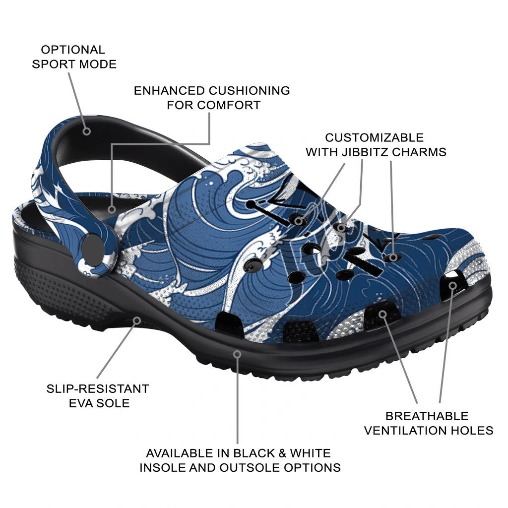 personalized tulsa golden hurricane wave flow clogs new arrival personalized tulsa golden hurricane wave flow clogs new arrival