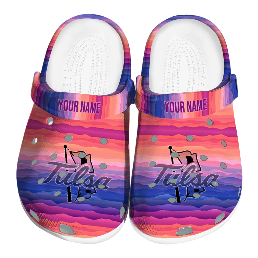 personalized tulsa golden hurricane wavy stripes clogs best selling personalized tulsa golden hurricane wavy stripes clogs best selling