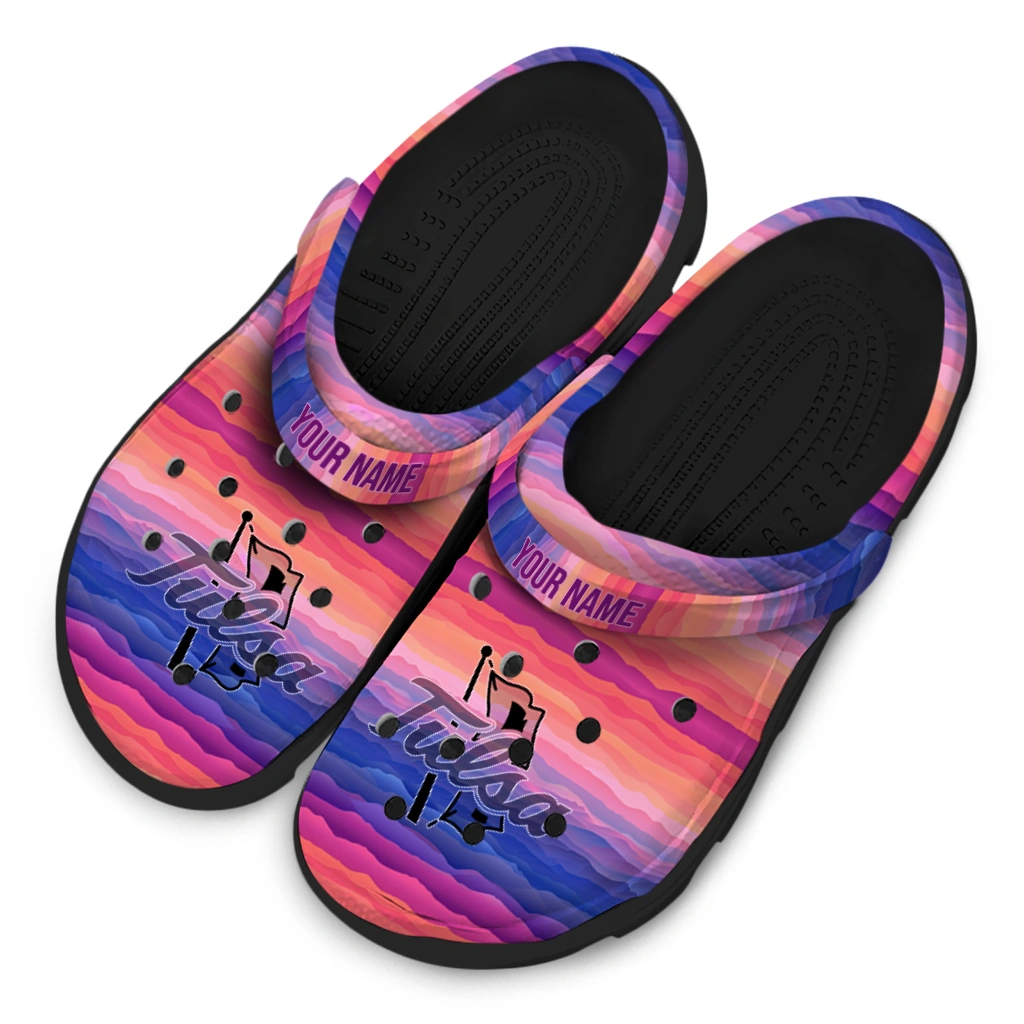 personalized tulsa golden hurricane wavy stripes clogs latest model personalized tulsa golden hurricane wavy stripes clogs latest model