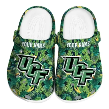 personalized ucf knights tropical leaves clogs best selling
