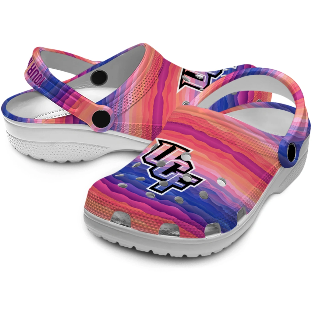 personalized ucf knights wavy stripes clogs high quality personalized ucf knights wavy stripes clogs high quality