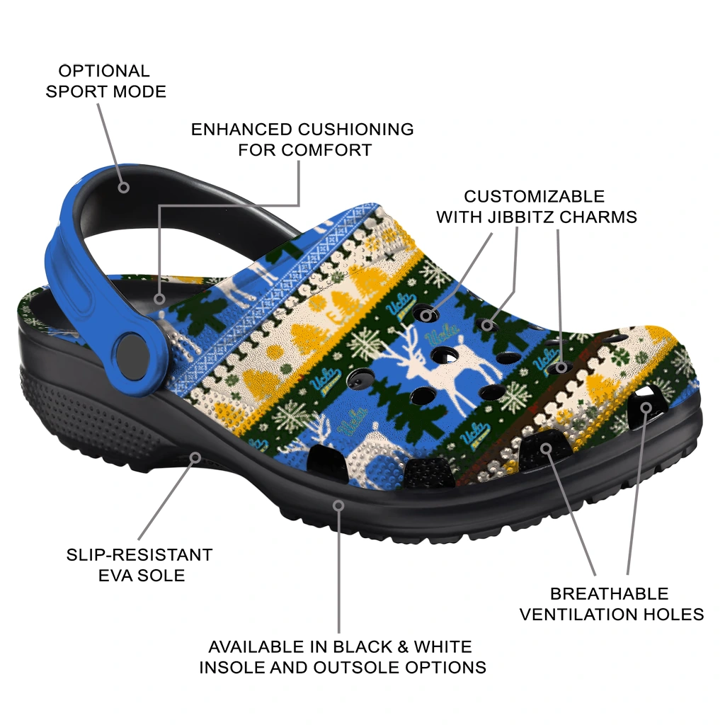 personalized ucla bruins christmas motif clogs new arrival personalized ucla bruins christmas motif clogs new arrival
