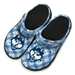 personalized uconn huskies snowflake mosaic clogs best selling