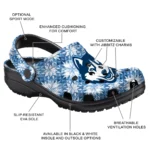 personalized uconn huskies snowflake mosaic clogs best selling