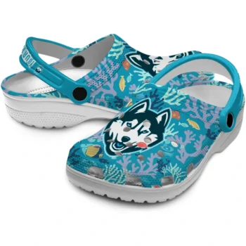 personalized uconn huskies tropical fish ocean clogs high quality
