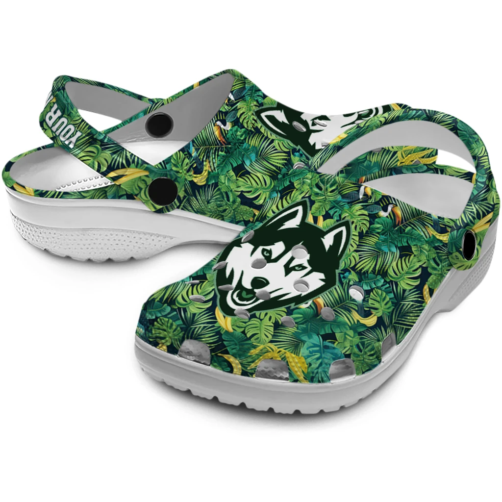 personalized uconn huskies tropical leaves clogs high quality personalized uconn huskies tropical leaves clogs high quality