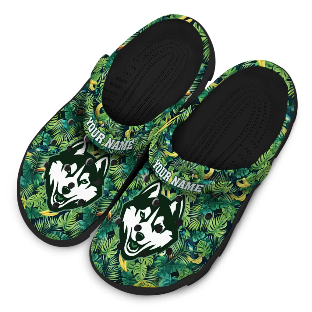 personalized uconn huskies tropical leaves clogs latest model personalized uconn huskies tropical leaves clogs latest model