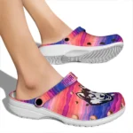 personalized uconn huskies wavy stripes clogs best selling