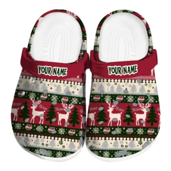 personalized umass minutemen christmas motif clogs best selling