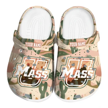 personalized umass minutemen desert cactus pattern clogs best selling