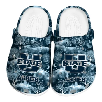 personalized utah state aggies snowy hills clogs best selling