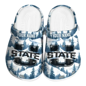 personalized utah state aggies snowy mountains clogs best selling