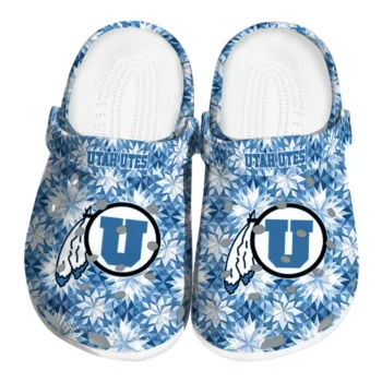 personalized utah utes snowflake mosaic clogs best selling