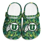 personalized utah utes tropical leaves clogs best selling