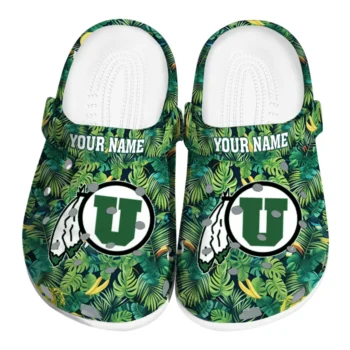 personalized utah utes tropical leaves clogs best selling
